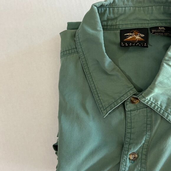 90s Green Chambray "Alaska" Button Up Long Sleeve Mend Shirt, sz XL, 90s Dad - Picture 5 of 7